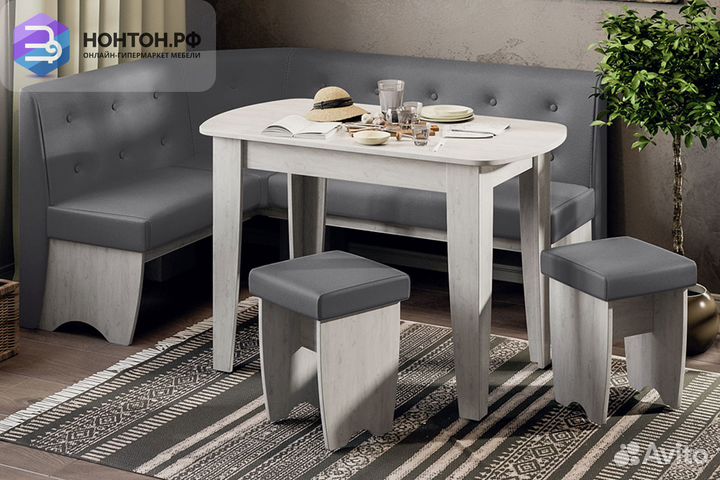 Кухонный уголок Барселона дуб крафт белый / микров