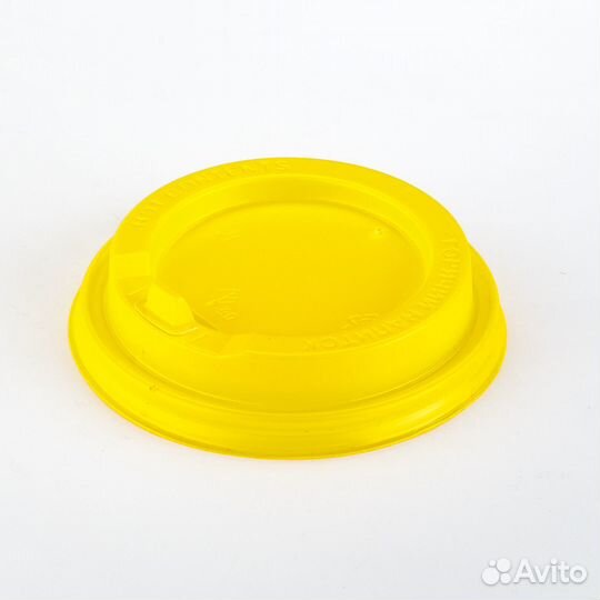 Крышка к стаканам 250мл желтая d80мм с откидным к