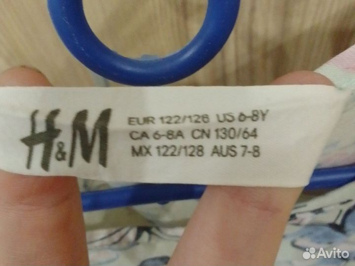 Платье с бабочками для девочки 122/128 см 7-8лет