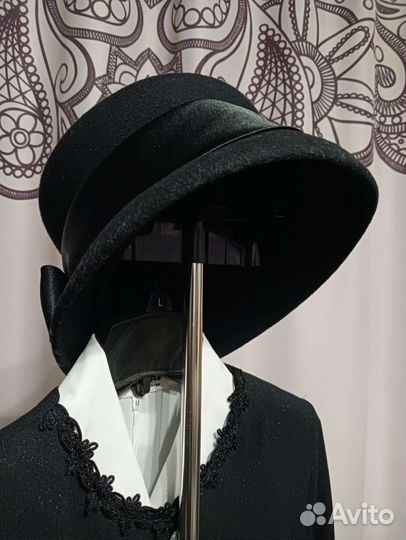 Шляпа фетровая женская черная