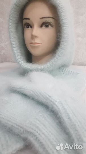 Капор и варежки из пуха норки