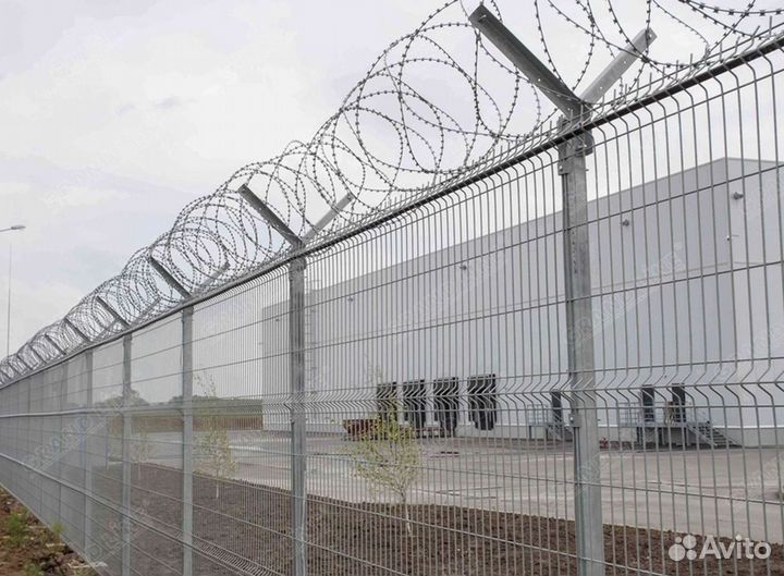 Забор сиз 3Д сетки с установкой промышленная зона