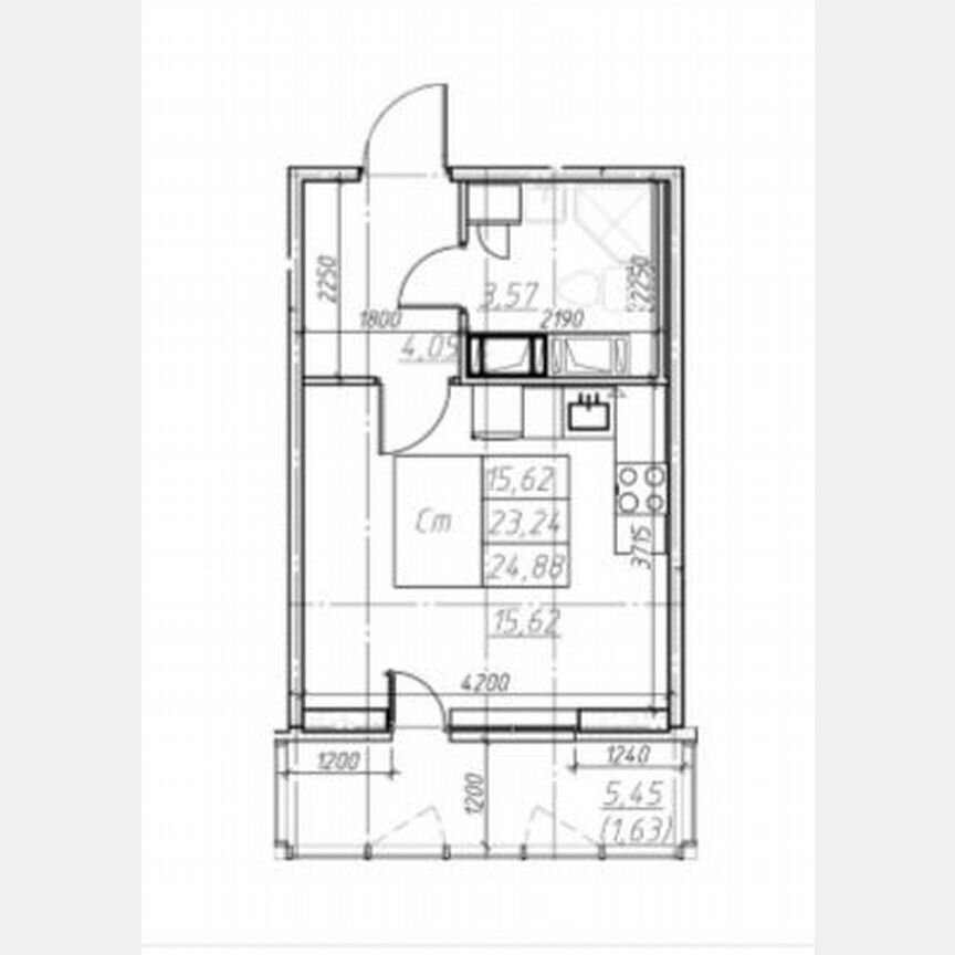 Квартира-студия, 23,2 м², 19/22 эт.