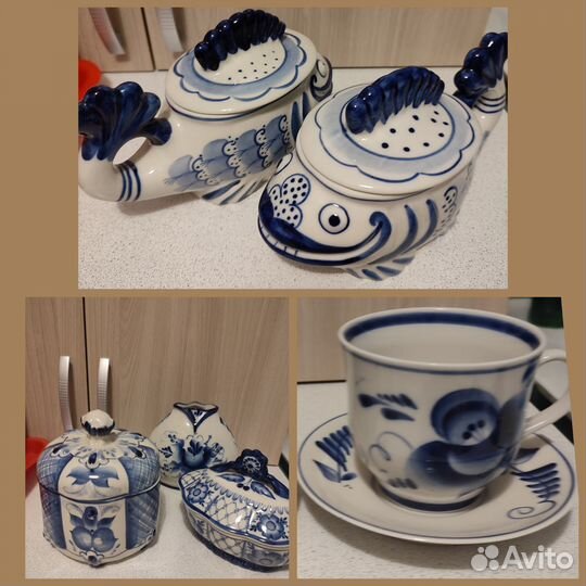 Гжель СССР посуда