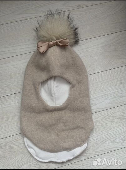 Зимняя Шапка-шлем из мериноса 52-54