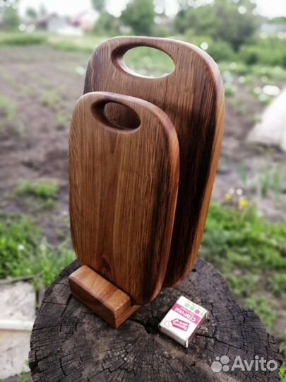 Доска разделочная дуб с подставкой