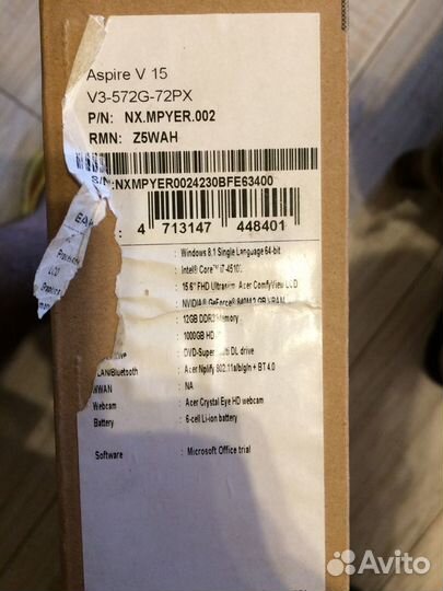 Ноутбук Acer Aspire V3-572G (V3-572G-72PX)