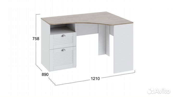 Угловой письменный стол с ящиками «Ривьера»