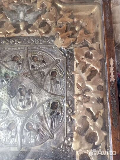 Старинная икона неопалимая купина