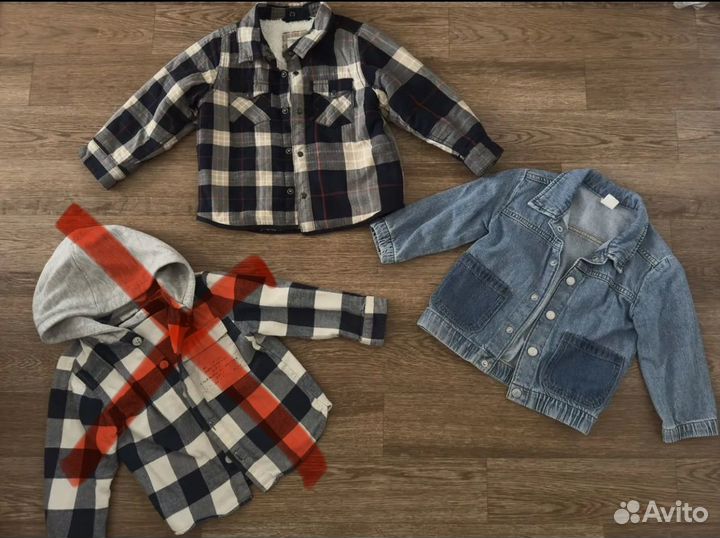 Джинсовая курта HM и рубашка Zara