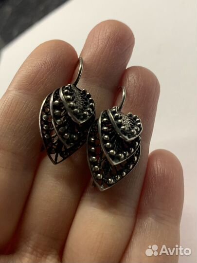 Серьги серебро СССР 925