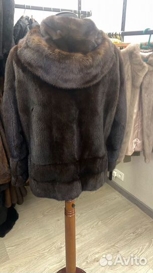 Шуба норковая с капюшоном