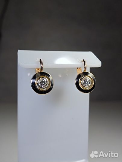 Золотые серьги 585 пробы с бриллиантами