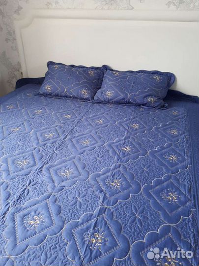 Покрывало 2х-спальное новое хлопковое с наволочкам