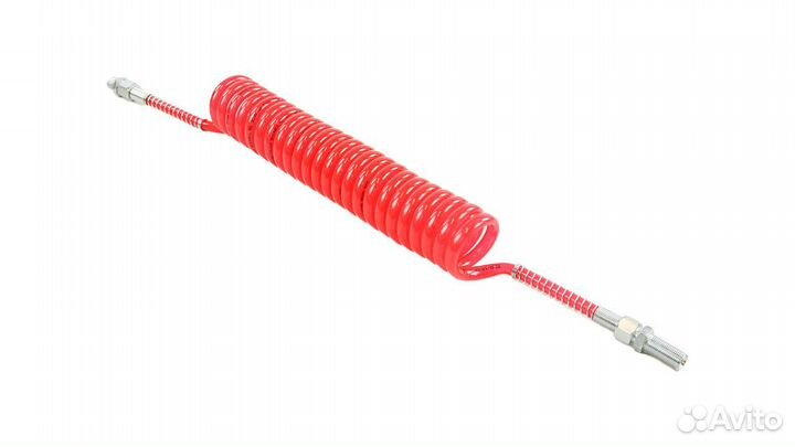 Шланг витой пневматический (красный) 50 М16х1,5/M18x1,5 (выход штуцер) L5.5m