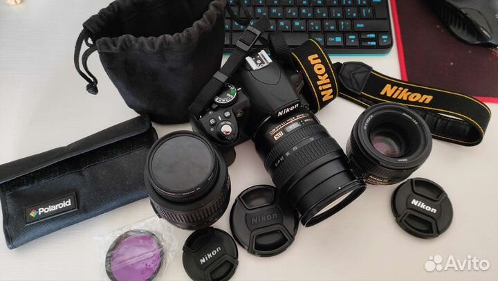 Зеркальный фотоаппарат Nikon D3100 + 3 объектива