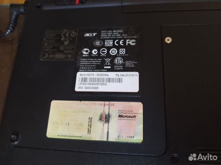 Ноутбук acer aspire 482