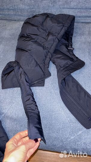 Стеганое пуховое пальто с капюшоном