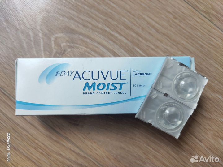 Контактные линзы 1 DAY acuvue moist (30 линз) -6.0