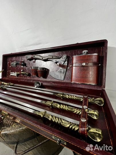 Шашлычный набор подарочный кейс