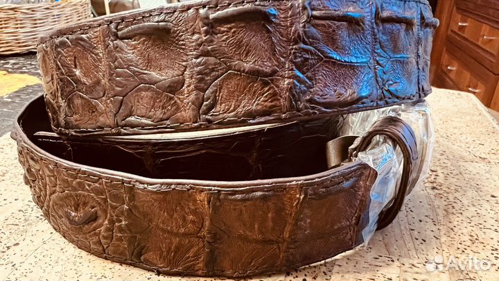 Ремень мужской из натуральной кожи крокодила