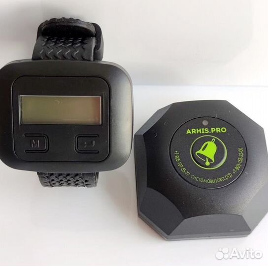 Кнопка вызова официанта Бургер и часы пейджер