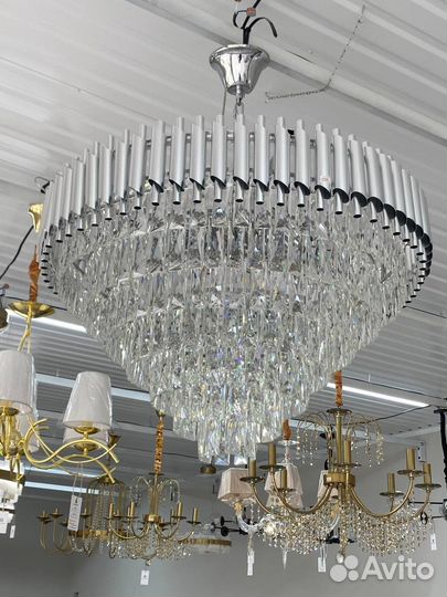 Люстра хрустальная хром