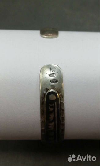 Браслет серебро 875 пробы с чернением, кубачи