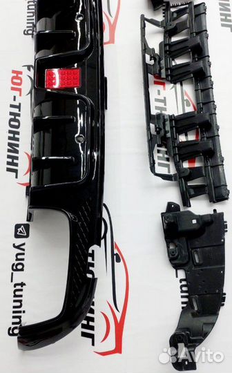 Диффузор С-class w205 B черный черные насадки