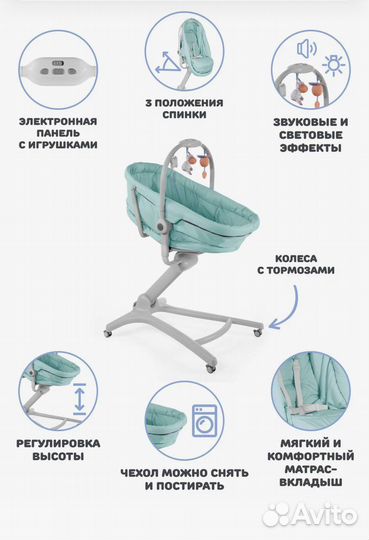 Люлька колыбель стульчик шезлонг чико 4 в 1