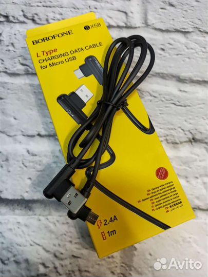 USB кабель угловой с разъёмом Micro 2.4А