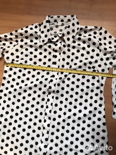 Платье рубашка в горох 56