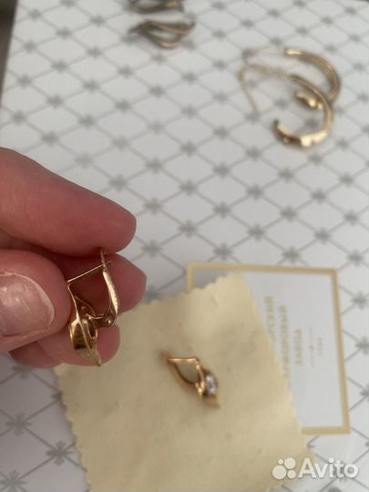 Серебряные серьги золочение