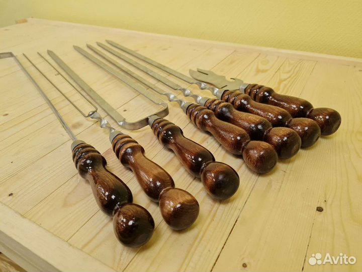 Шампура с деревянными ручками