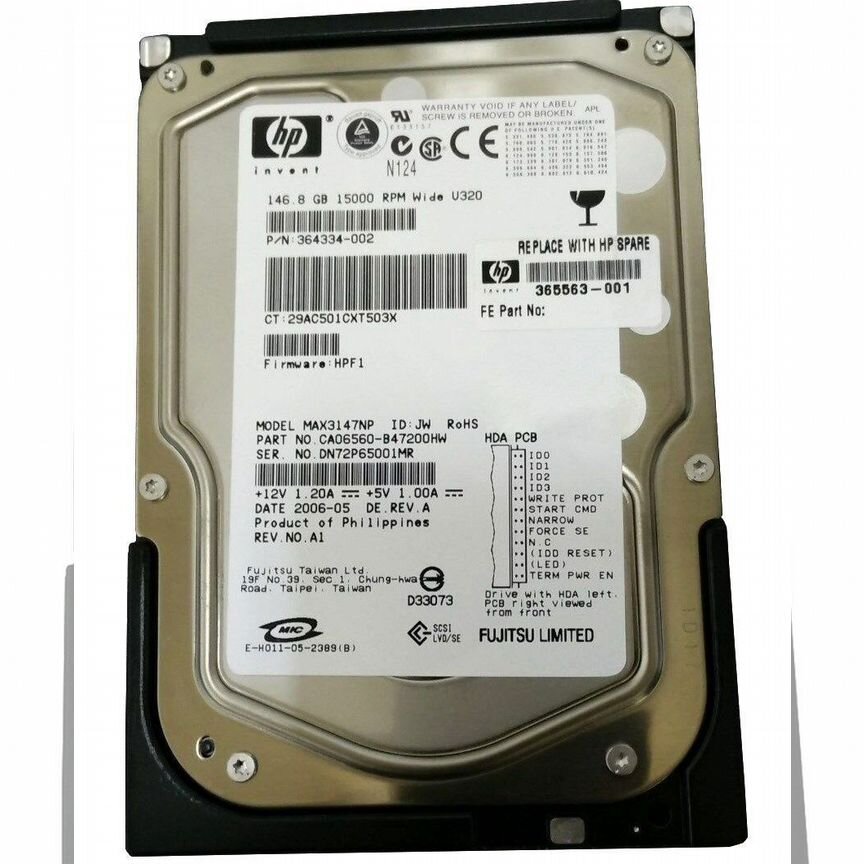 [365563-001] Жесткий Диск Hp 146.8gb Scsi 3.5 365563-001