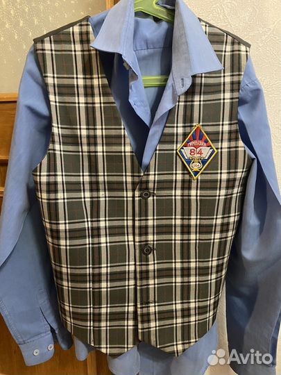 Жилет в клетку школьный на мальчика