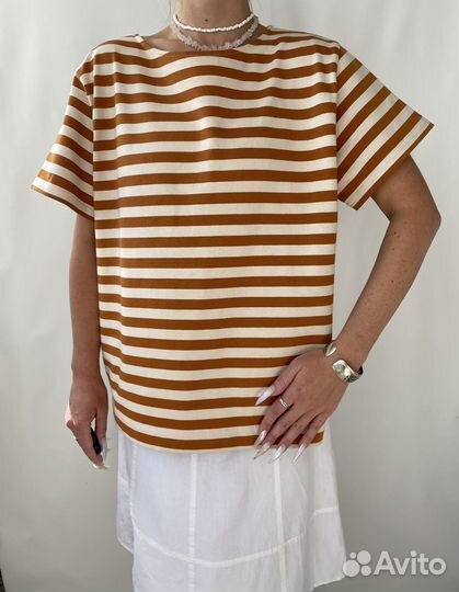 COS футболка топ в полоску плотная M