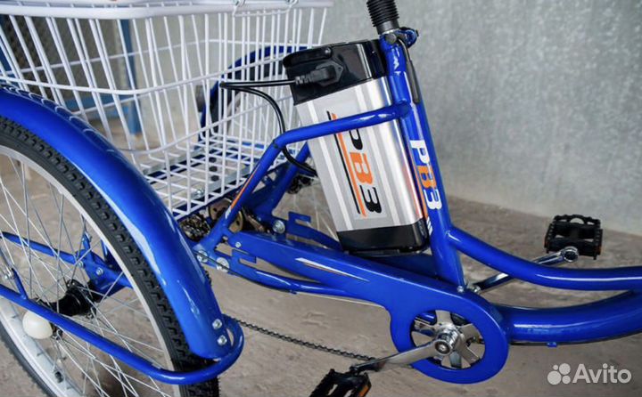 Электровелосипед трехколесный Чемпион Рвз (Синий)