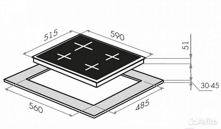 Варочная панель газовая maunfeld eghg.64.23CBG/G