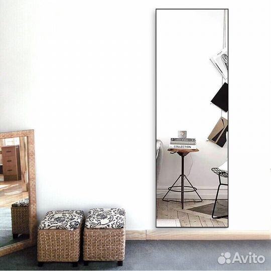 Зеркало прямоугольное в черной раме 45*160см