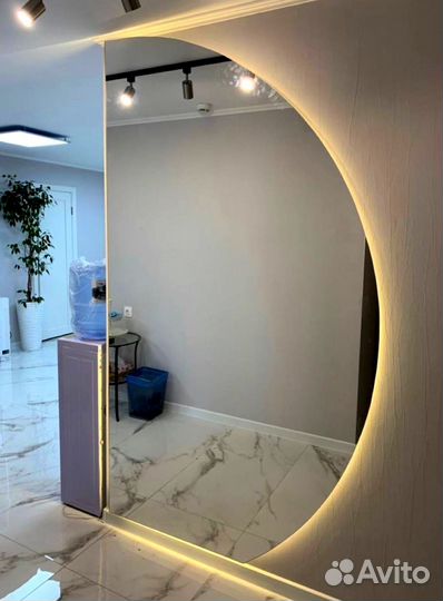 Интерьерные безрамные зеркала любой формы