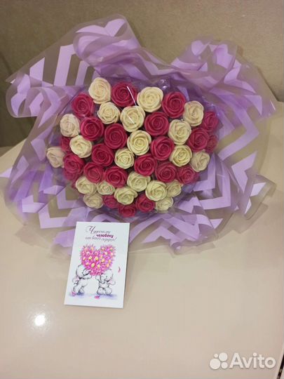 Съедобный букет из 37 шоколадных розочек