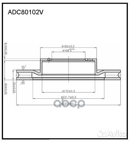 Диск тормозной перед ADC80102V allied nippon