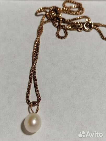 Подвеска с Жемчугом зол. 585 на цепочке - комплект