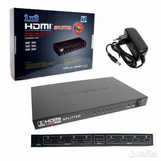 Сплиттер разветвитель сигнала hdmi 8 портов 1080P