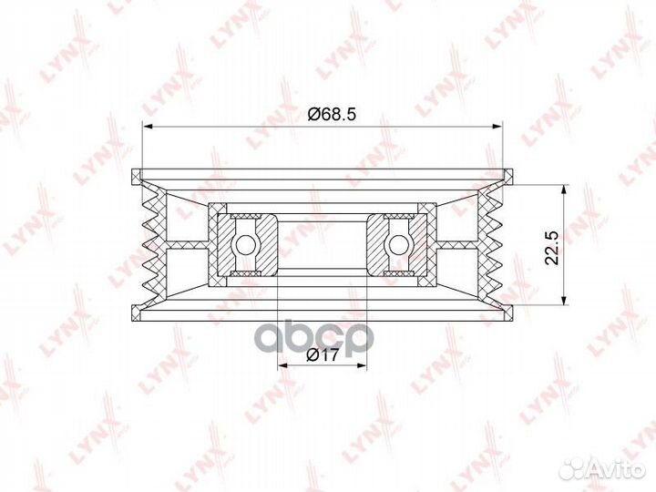 Ролик отклонит.поликлин.ремня PB-7219 lynxauto