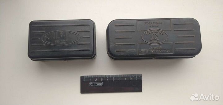 Разновесы в карболитовых коробочках СССР