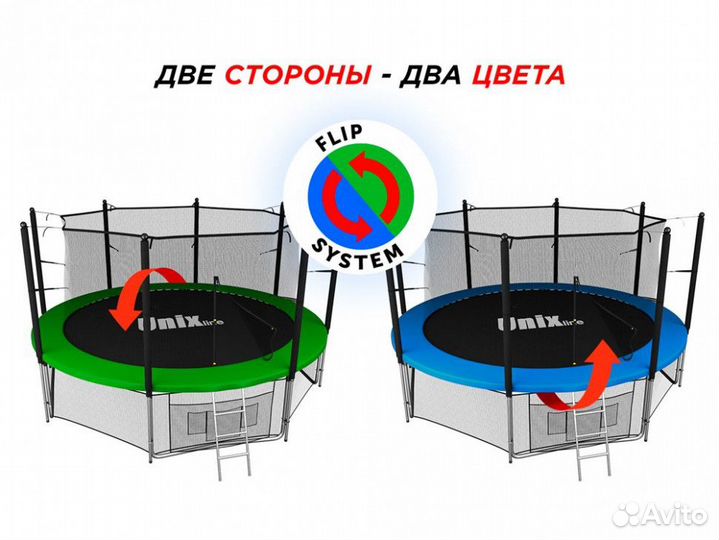 Батут с сеткой unix line 12 ft Classic inside