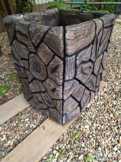 Вазон для цветов из арт бетона