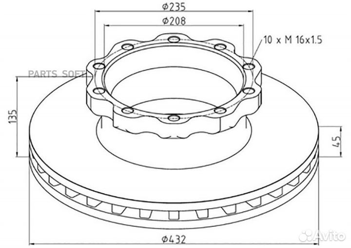 PE automotive 03612200A 036.122-00A диск торм 432